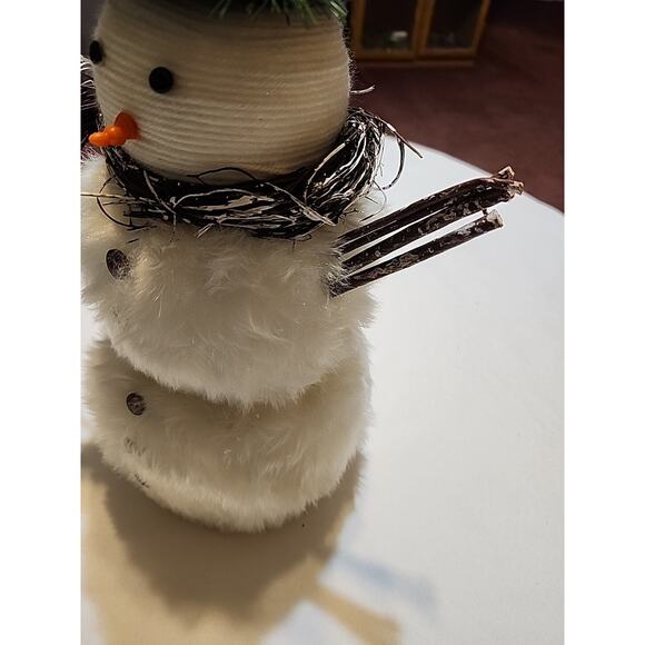 Holiday Cozy Collection Snowman Tabletop Decor Scarf of Branches Twig Arms 13" - Picture 4 of 9